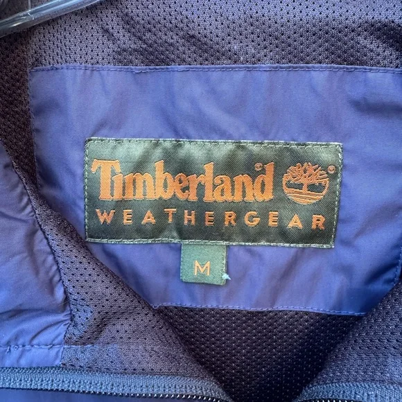 Timberland Navy Blue Weathergear Full-Zip Rain Jacket/windbreaker size medium - Picture 3 of 14